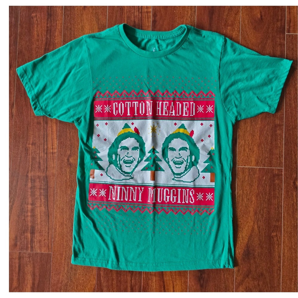 Ripple Junction Elf Movie Cotton Headed Ninny Muggins Green Youth TShirt Small S